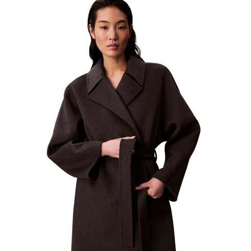 Cappotto Donna in misto lana, con cintura e lunghezza midi